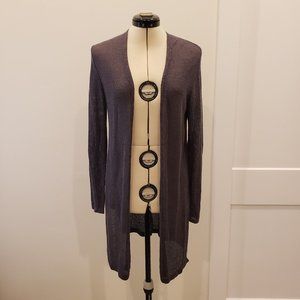 J. Jill Linen Blend Long Sleeve Open Cardigan Gray Size X Small